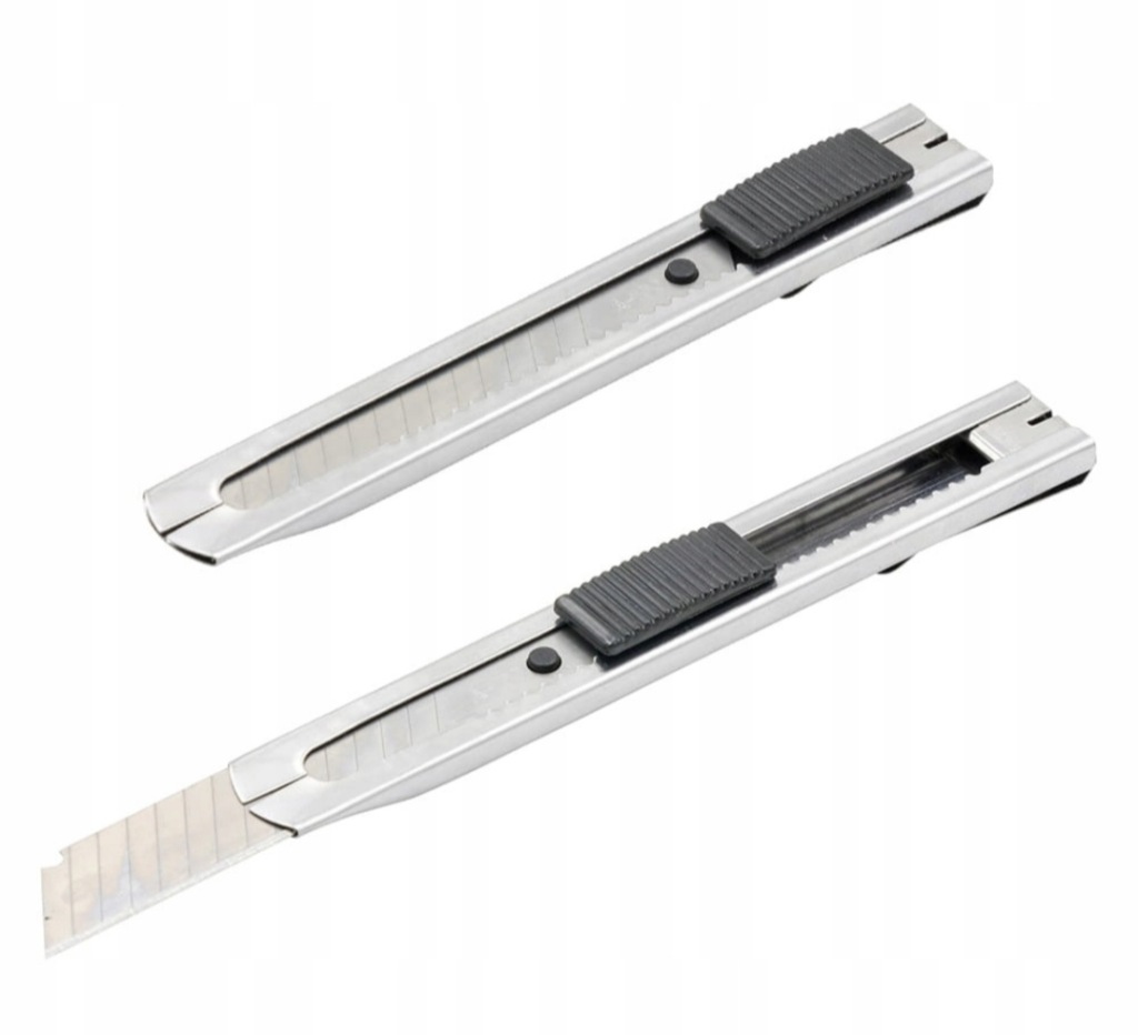 NÓŻ NOŻYK DO TAPET WYKŁADZIN METALOWY UNIWERSALNY WĄSKI 18mm OSTRZE ŁAMANE