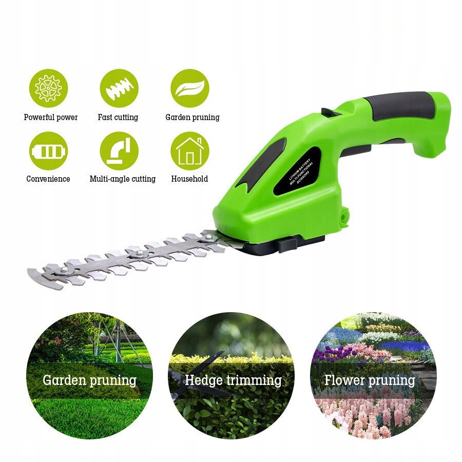 2 in 1 Rechargeable Cordless Electric Handheld Hedge Trimmers