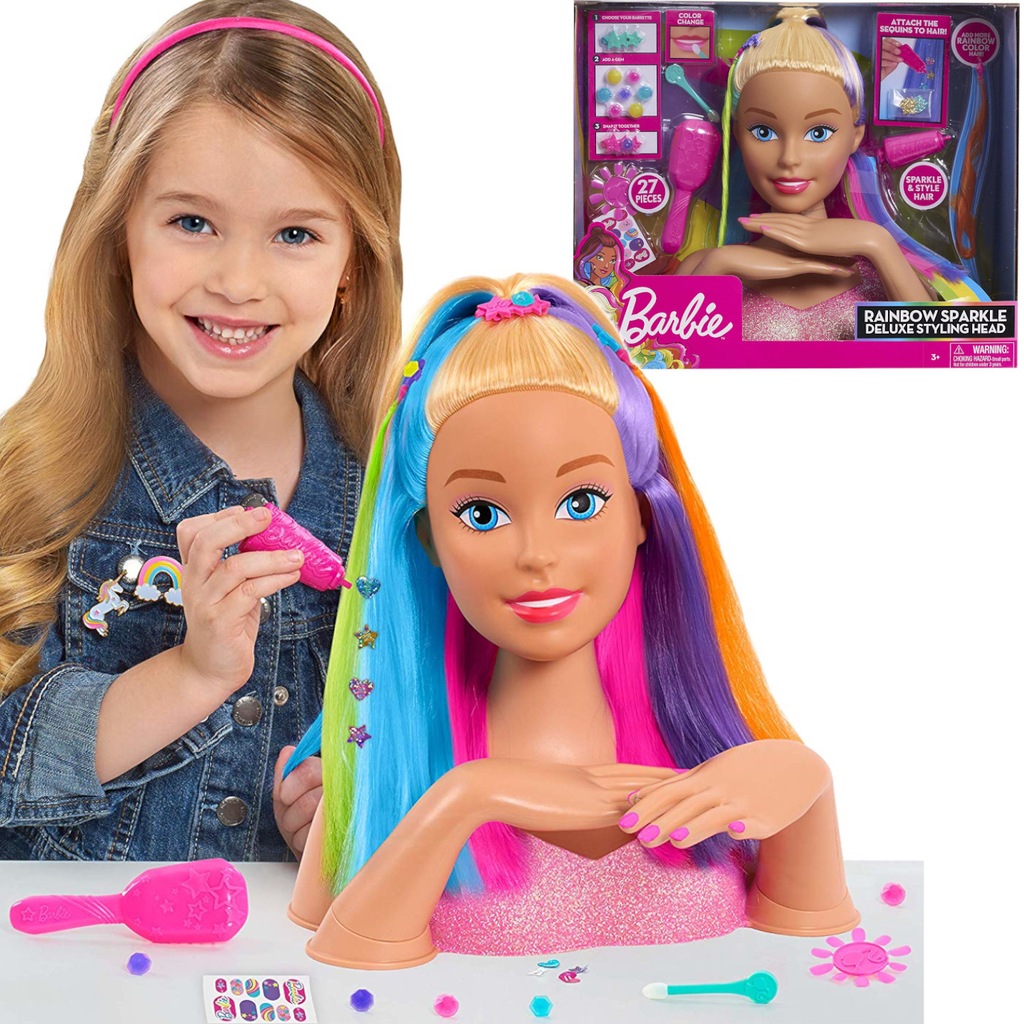 Lalka Barbie Glowa Do Stylizacji Teczowe Wlosy 8534307212 Oficjalne Archiwum Allegro