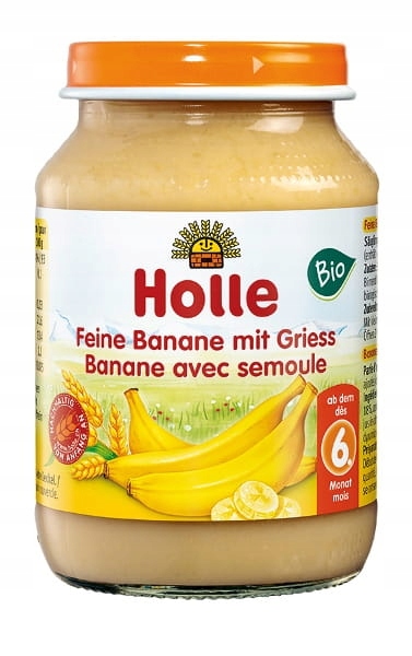 Holle Deserek dla niemowląt Banan i Grysik 190g