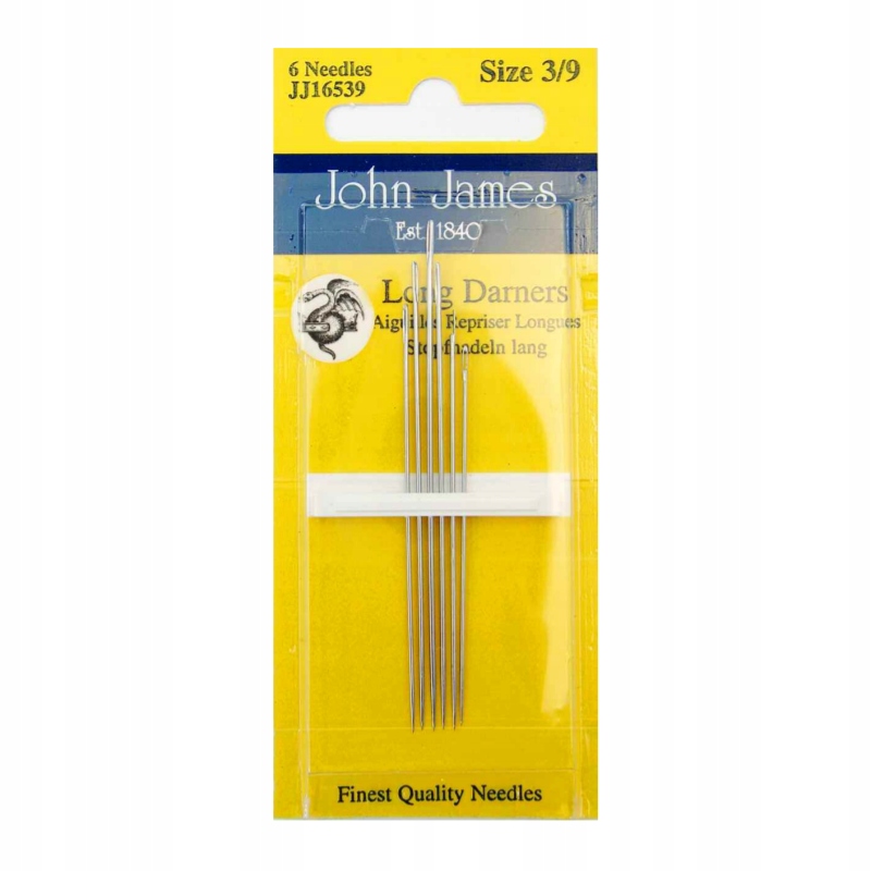 JJ16539 Igły John James Size 3/9 długie uniw. 6szt