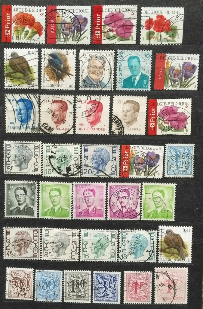 Belgia zestaw starych znaczków kasowanych 14