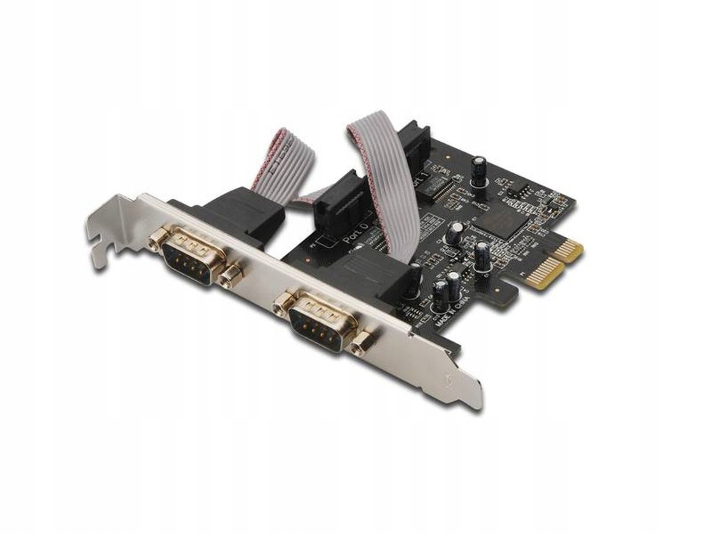 Kontroler COM DIGITUS PCIe, 2x RS-232/COM, Low Pro