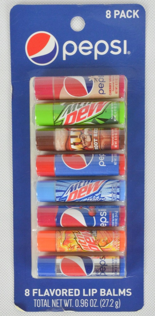 Pomadki zestaw PEPSI, MTN DEW balsam do ust 8szt