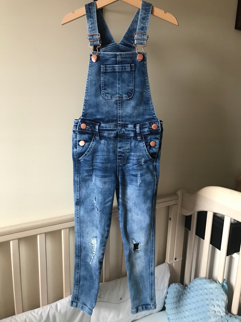 Denim Co spodnie ogrodniczki r.122cm,6-7+grat Zara