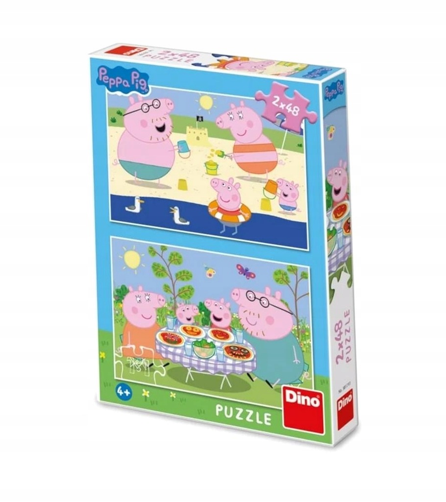 PUZZLE 2X48 ŚWINKA PEPPA NA WAKACJACH