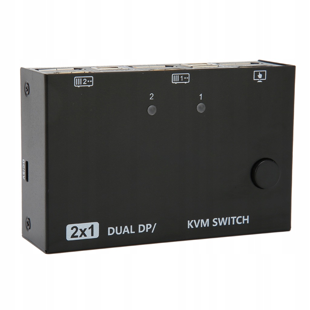 DP HD multimedialny przełącznik KVM 2 w 2 wyjścia