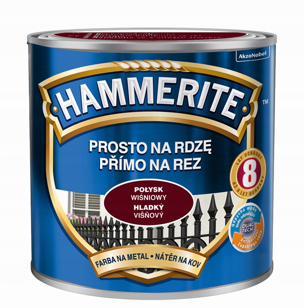 Hammerite Prosto na rdzę 2,5L - Połysk Wiśniowy