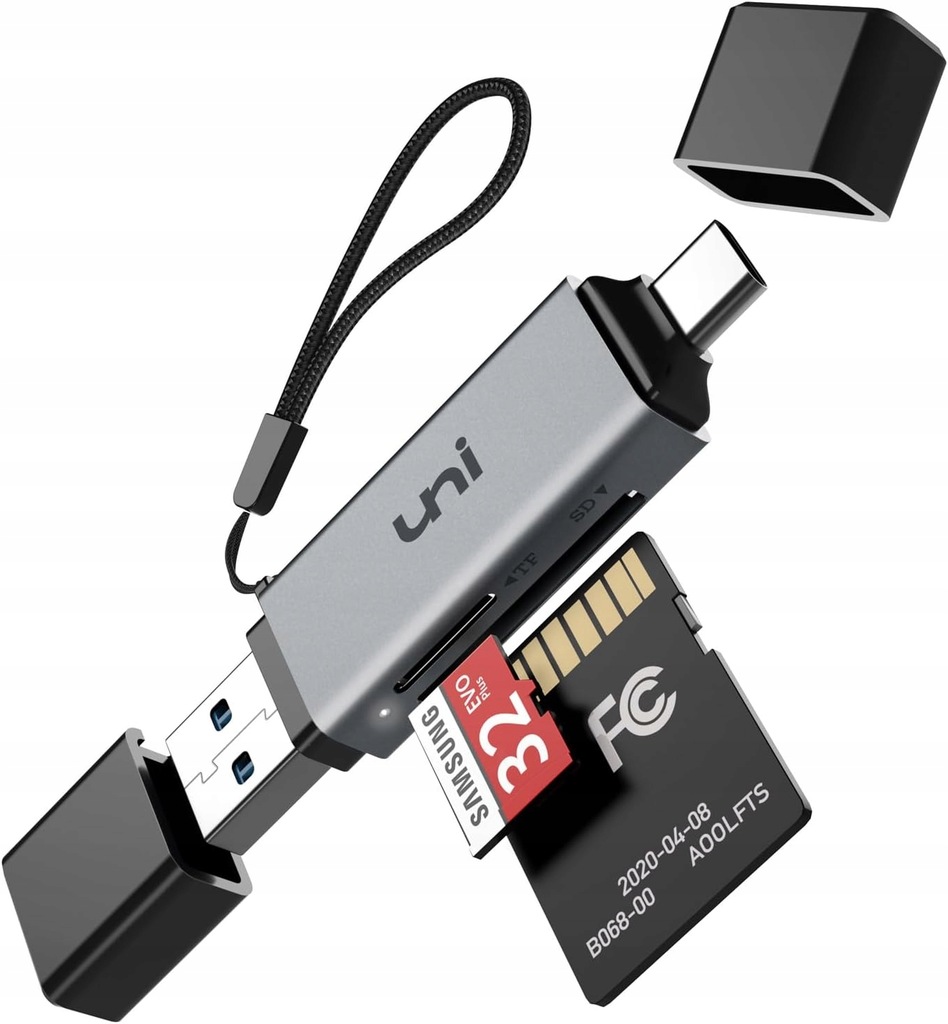 Czytnik kart pamięci 2w1 USB USB-C UNI SD Micro SD