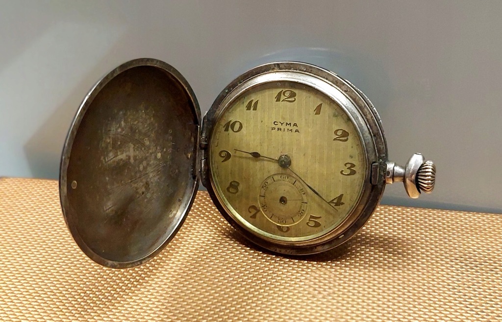 Zegarek Kieszonkowy Cyma Prima Srebro