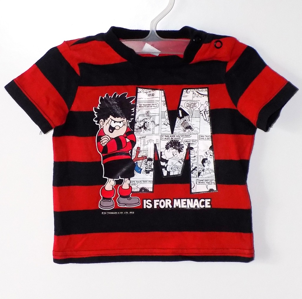 T-shirt NIEMOWLĘCY Dla chłopca NADRUK Pasy Beano roz. 56-62 cm A1282