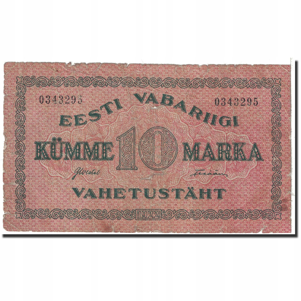 Banknot, Estonia, 10 Marka, 1922, Undated, KM:53a,