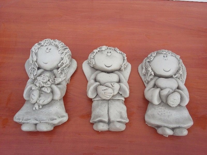 anioły amor aniołek z gipsu białe do malowania 3d