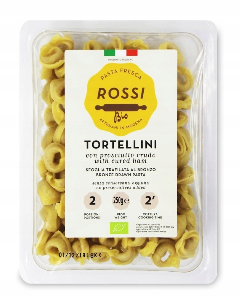 TORTELLINI Z SZYNKĄ BIO 250 g PASTA FRESCA ROSSI 11464631718