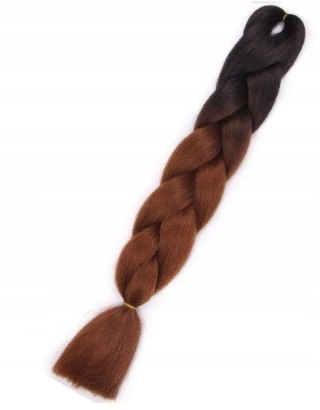 Włosy syntetyczne tęczowe ombre czarno-brązowe