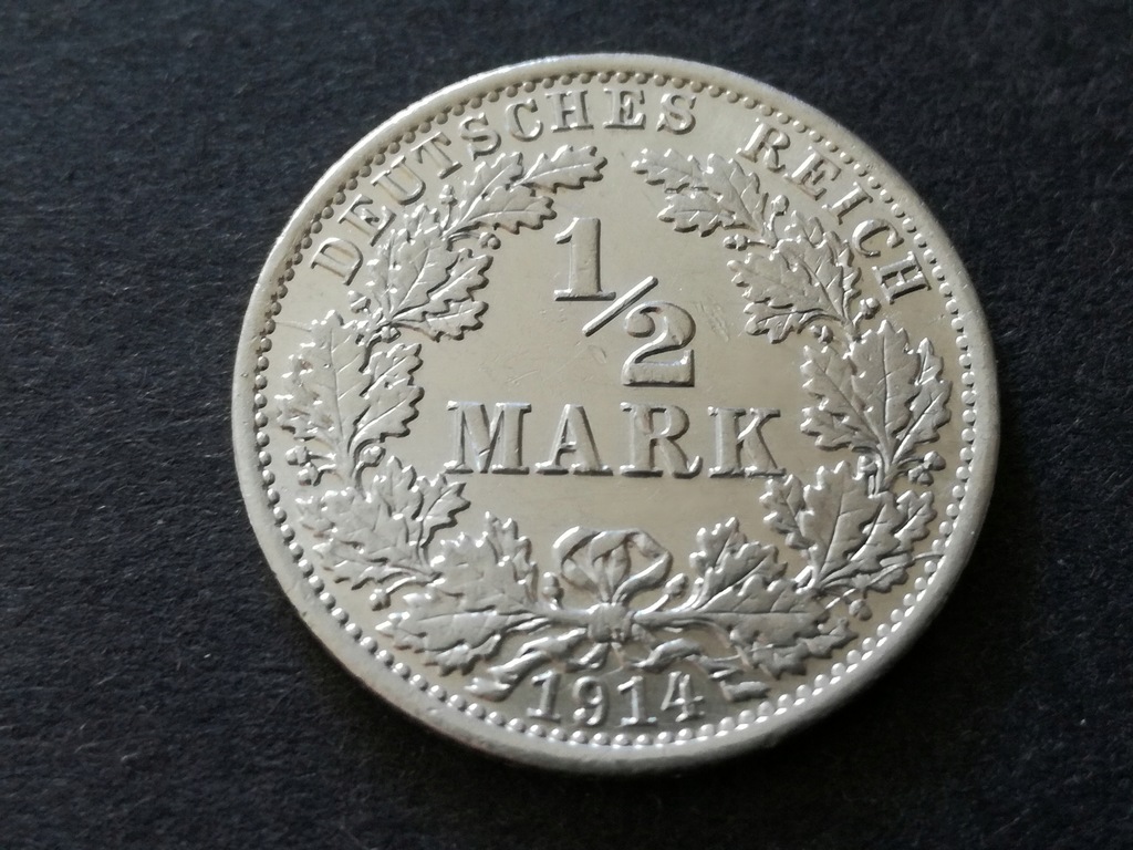 Moneta 1/2Mark z 1914r. Srebro!!!