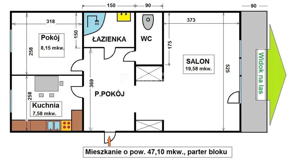Mieszkanie, Bemowo Piskie, 47 m²