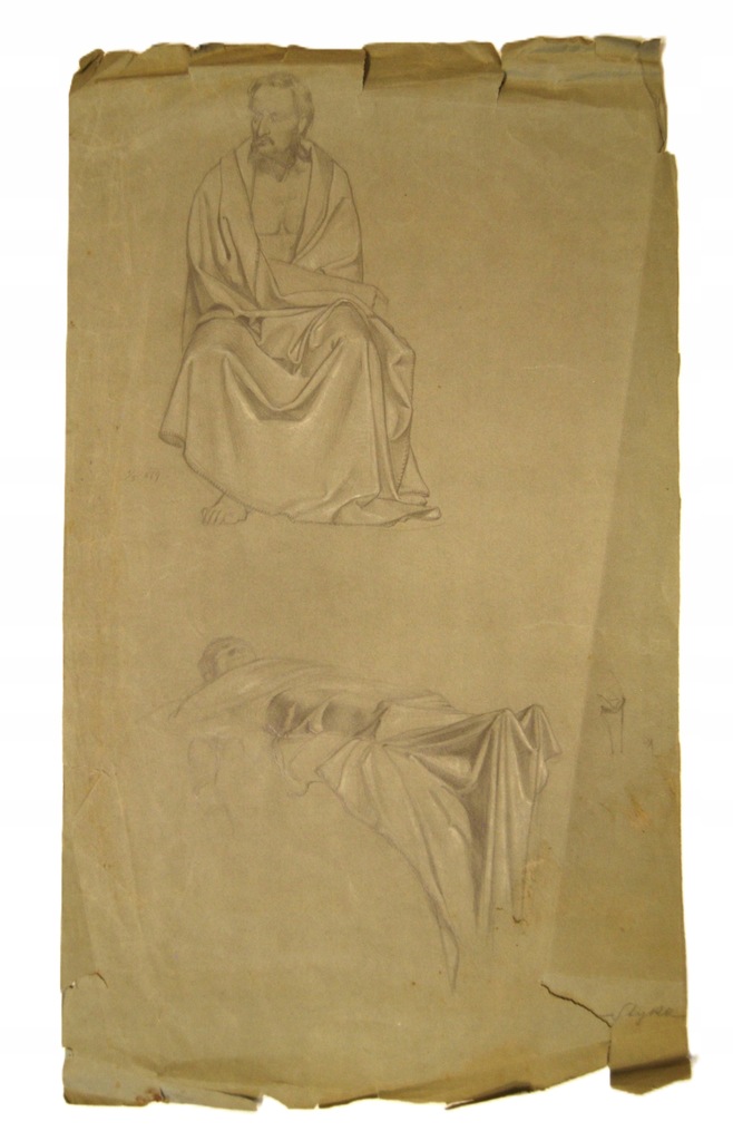 Jan STYKA (1858 - 1925) szkice postaci ołówek/papier