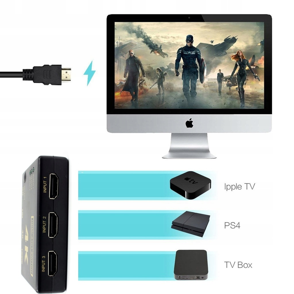 Купить Переключить HDMI 3 на 1 3 в 1, пульт дистанционного управления 3x1, разъем 4K HD: отзывы, фото, характеристики в интерне-магазине Aredi.ru