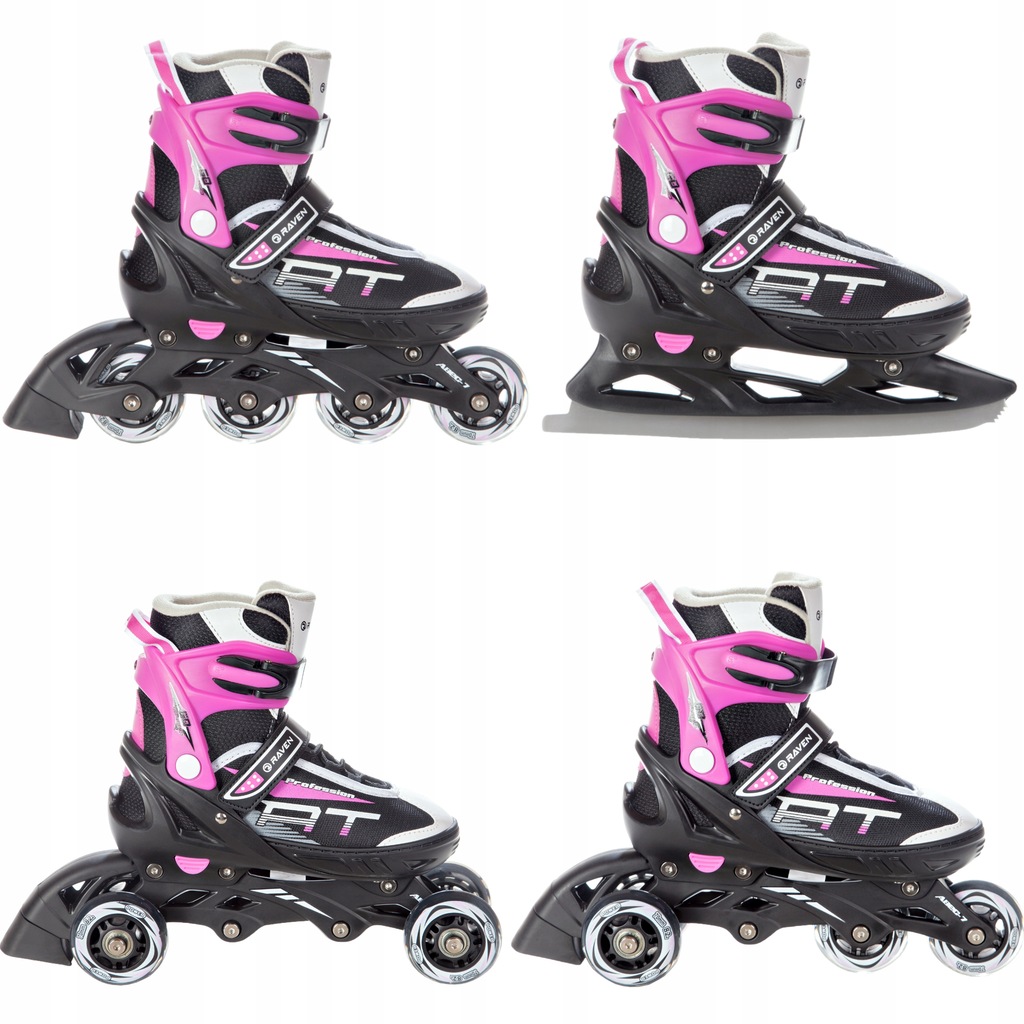 Rolki Łyżwy 4w1 RAVEN Profession Black/Pink 31-35