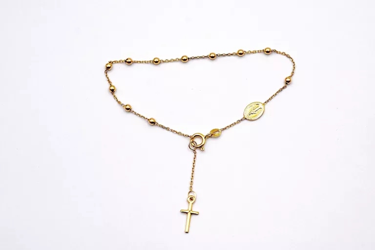 ZŁOTA BRANSOLETKA - RÓŻANIEC - PR: 585 1.79G 17-19CM 14K