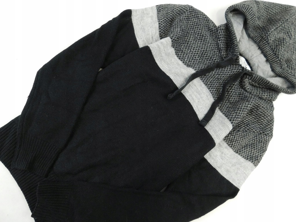 0312e123 NEXT sweter Z KAPTUREM czarny M