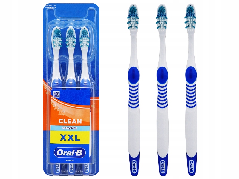 SZCZOTECZKI DO ZĘBÓW ORAL-B COMPLETE CLEAN MEDIUM KOLOR MIX 3 SZTUKI