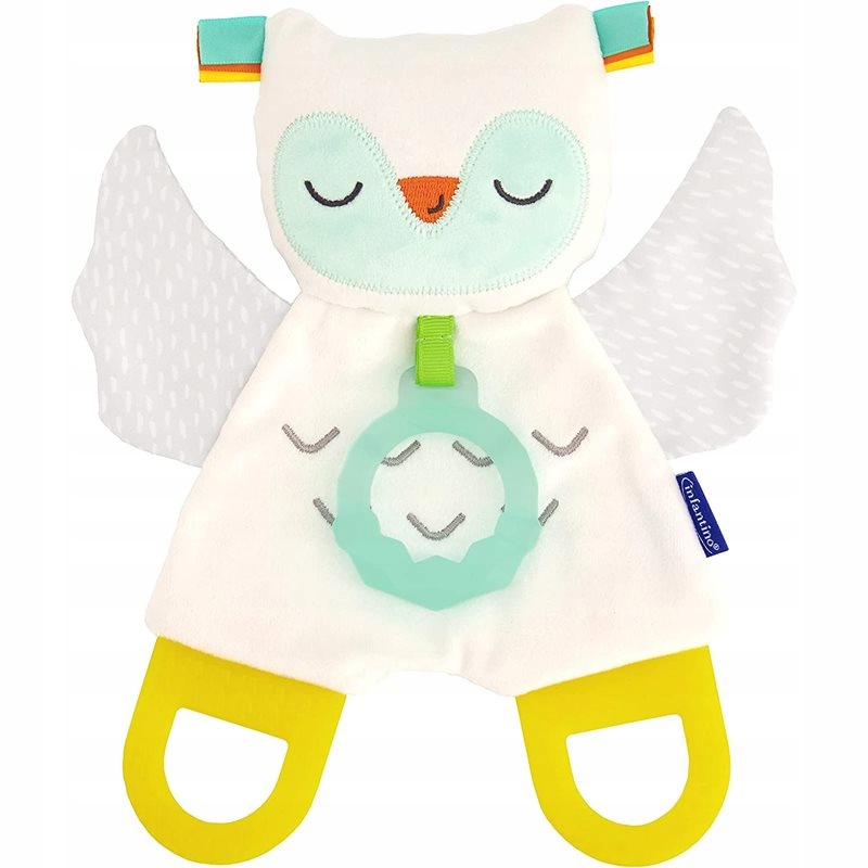 Infantino Cuddly Teether Owl miękka przytulanka z gryzakiem 1 szt.