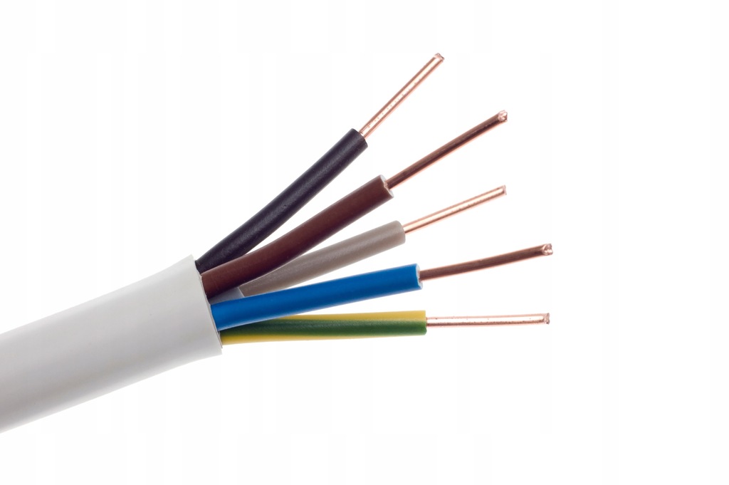 Przewód kabel okrągły YDY 5x1,5 450/750V NKT - 1m