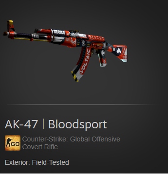 AK-47 Bloodsport FT 3/5 CS GO SKIN Krwawy sport