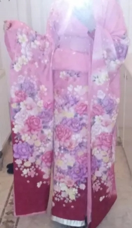 Kimono jedwabne damskie furisode z Japonii - nowe