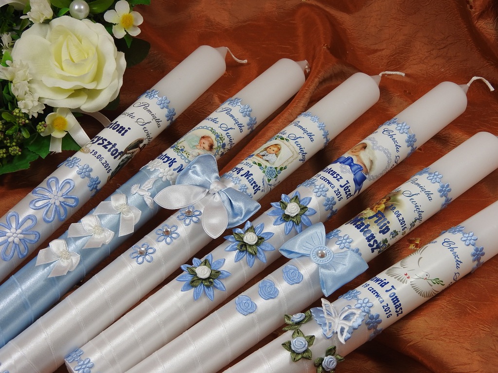 ŚWIECA DO CHRZTU z imieniem chrzest imię data - 6852401226 - oficjalne