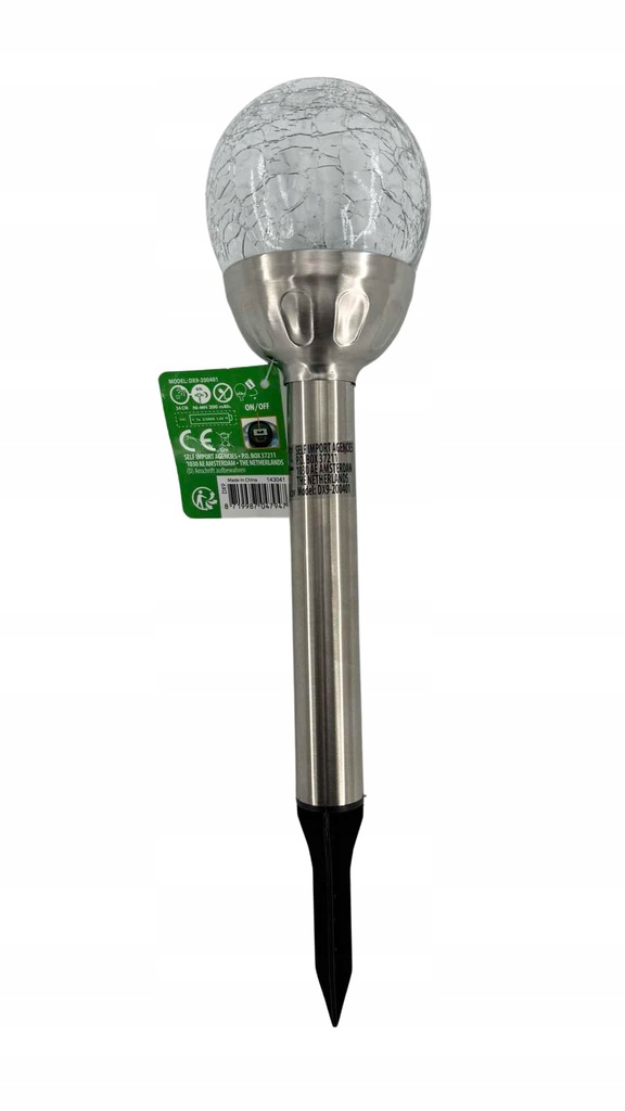 SOLARLAMPE Lampka solarna w kształcie kuli 34cm, kolor światła niebieski
