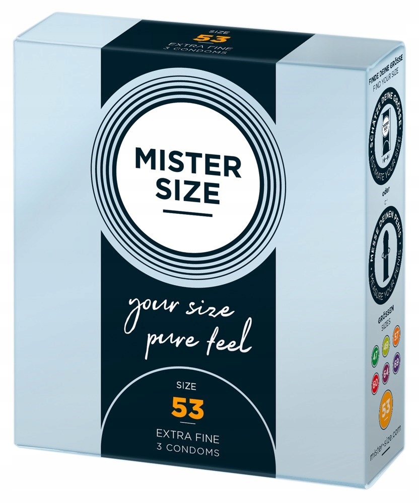 Prezerwatywy 53mm 3 szt. Mister Size