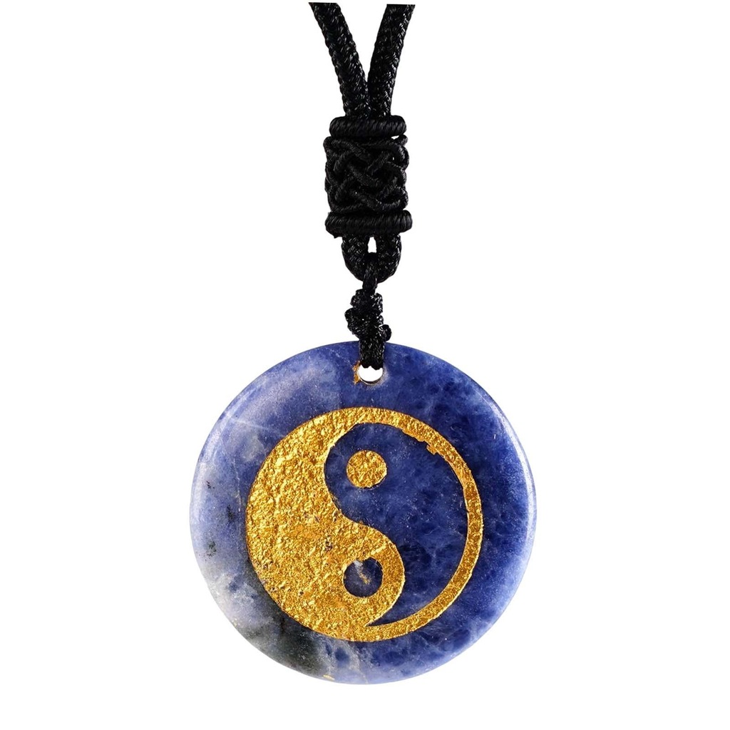 pendant necklace charm pendant round Dark Blue