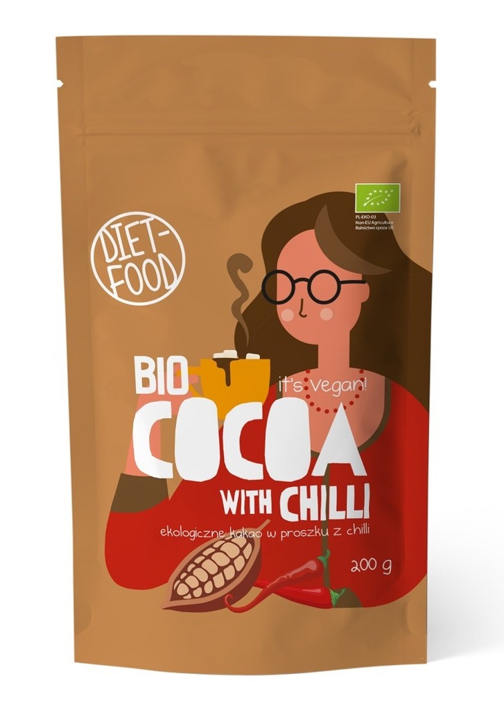 KAKAO Z CHILI BIO 200 g - DIET-FOOD