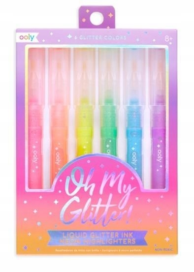 FLAMASTRY Z BROKATEM OH MY GLITTER 6 KOLORÓW, OOLY