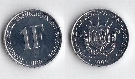 BURUNDI 1993 1 FRANC