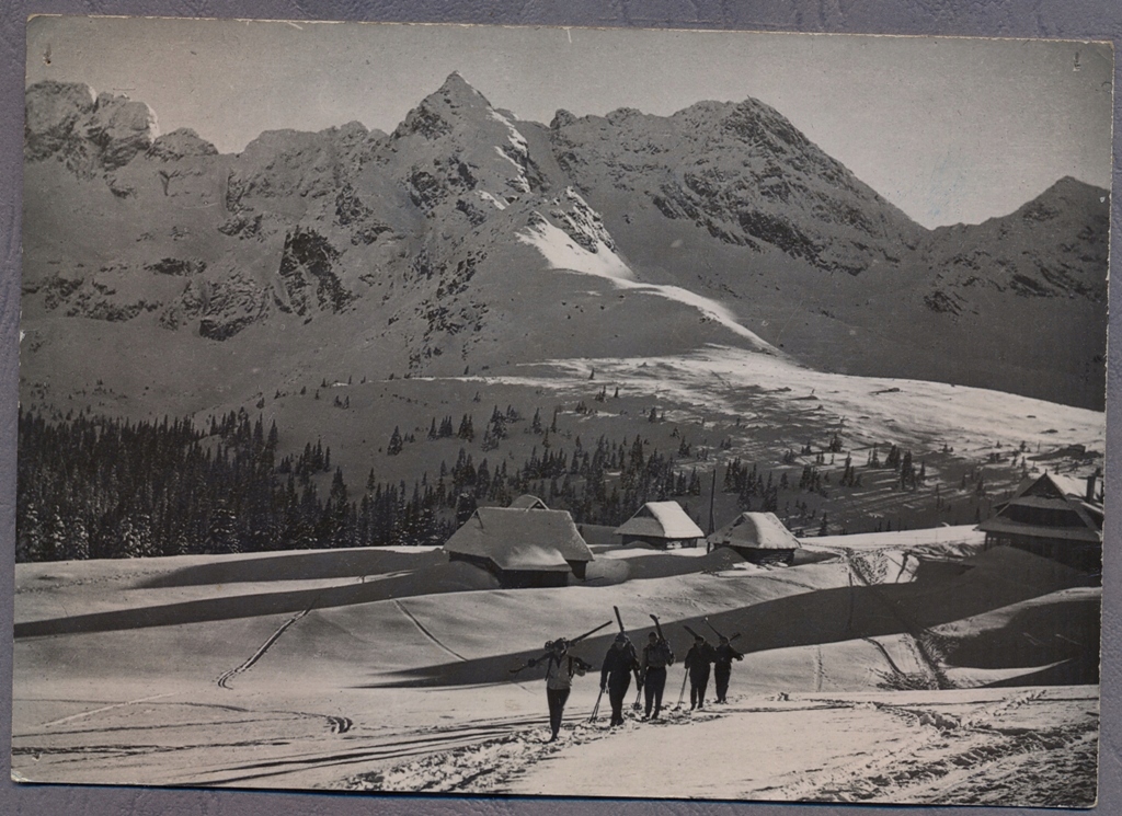 Tatry H Gąsienicowa lata 60 Narciarze Szałasy f656