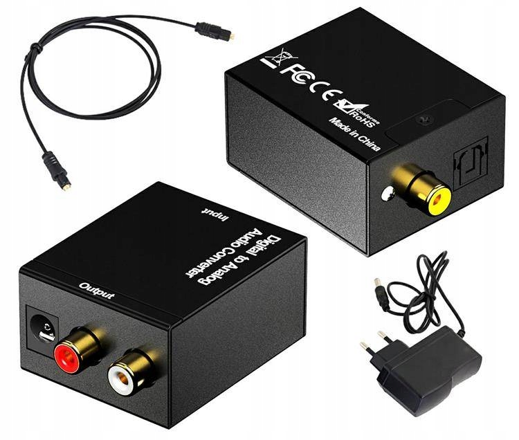 Konwerter Audio Toslink SPDIF - Stereo Cinch RCA