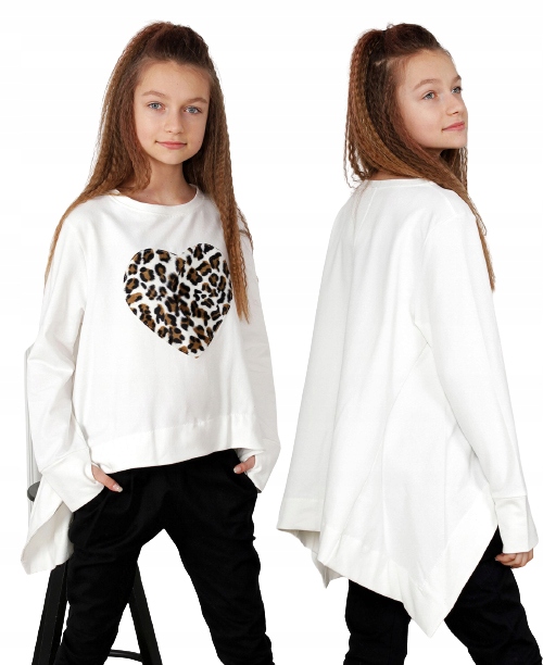 Bluza asymetryczna z sercem - Qba Kids- PL 134