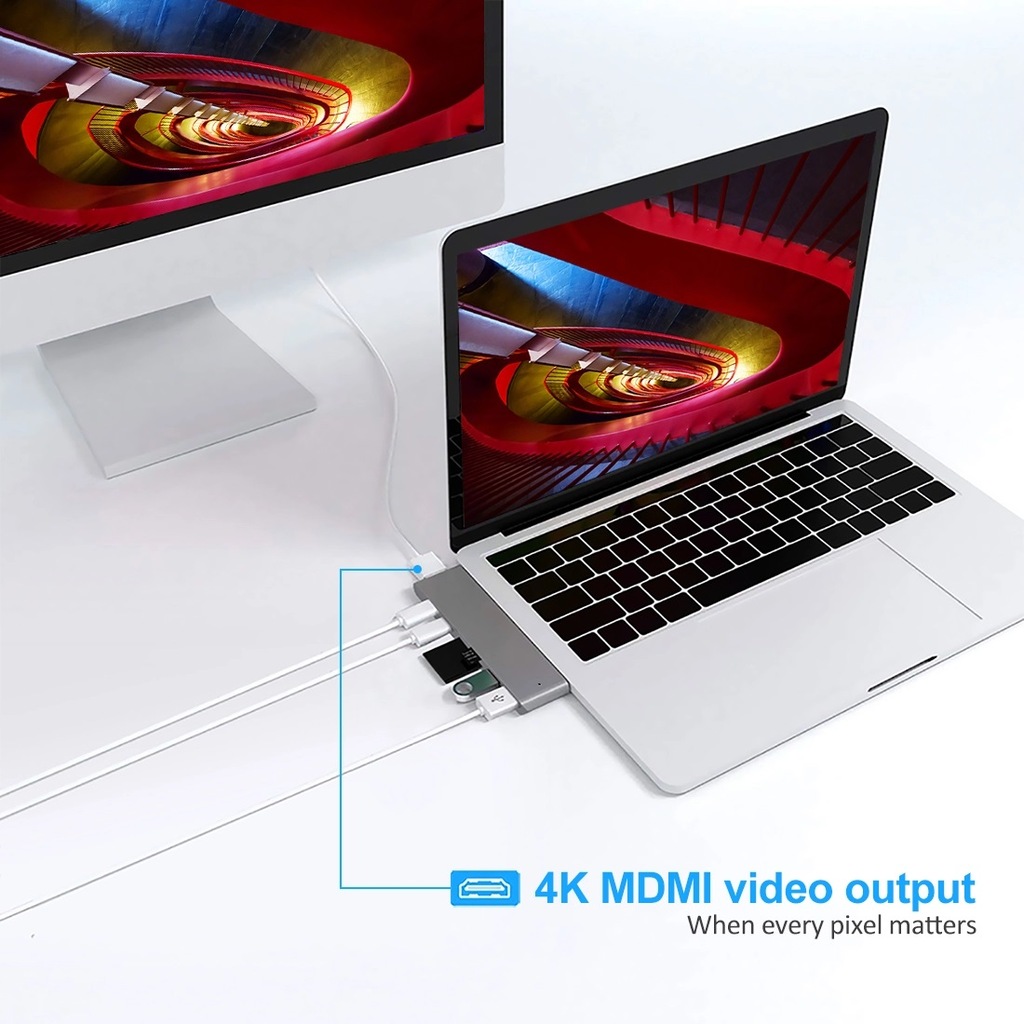 Купить Адаптер HUB 7in1 USB-C HDMI SD Macbook Pro / Air: отзывы, фото, характеристики в интерне-магазине Aredi.ru