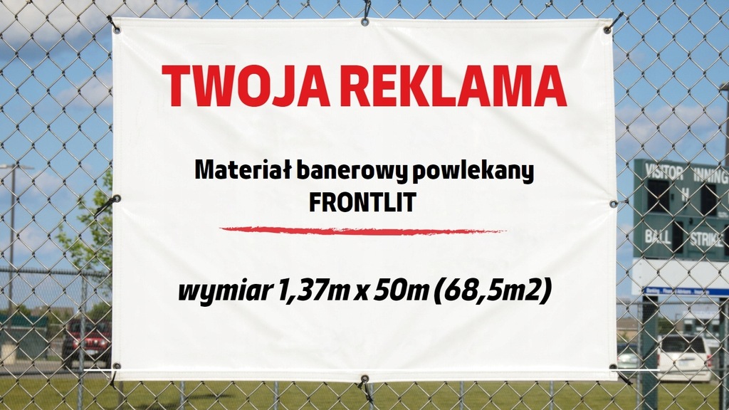 MATERIAŁ BANEROWY Frontlit wymiar 1,37mx50m (68m2)