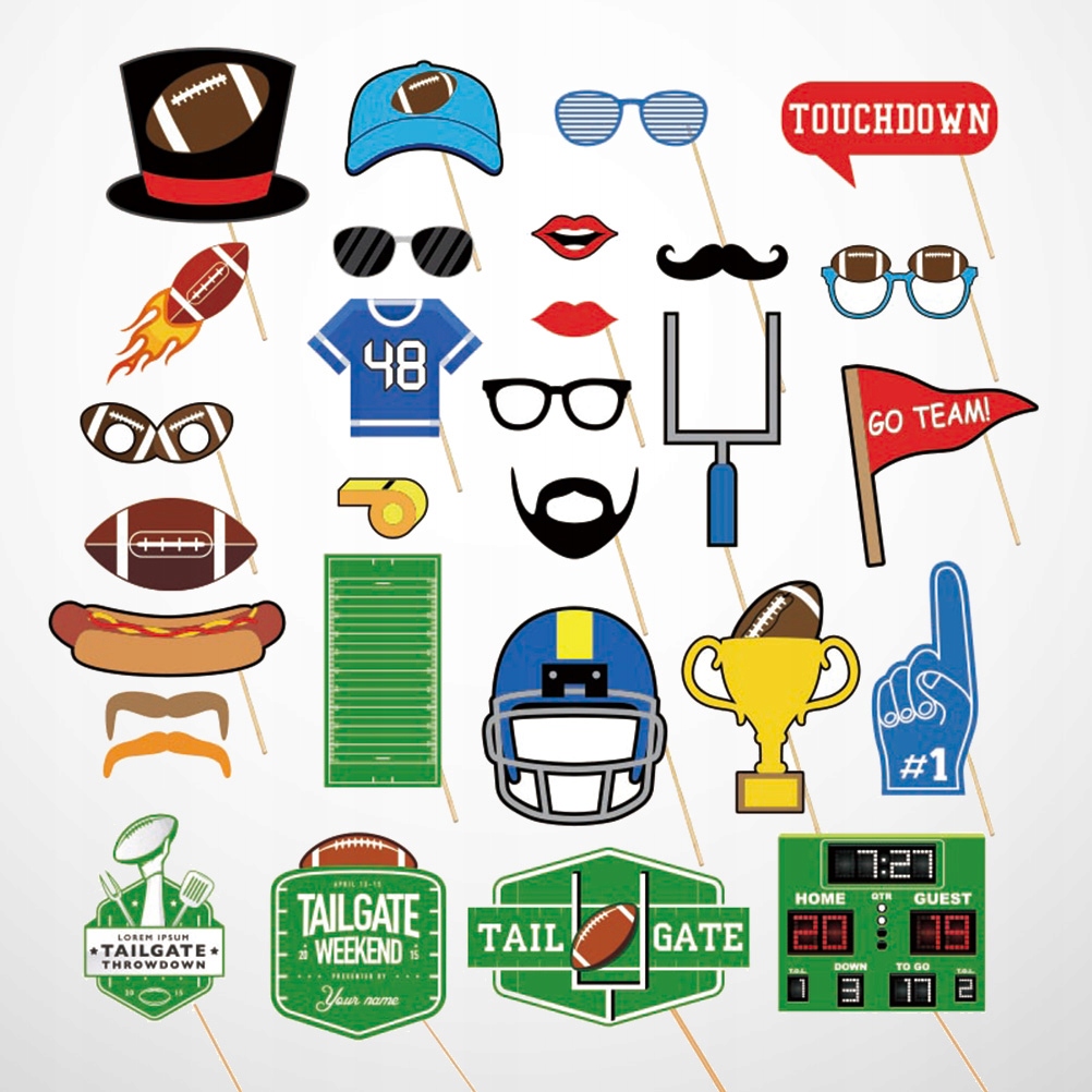 29pcs American Football Theme Party Photo Props Se