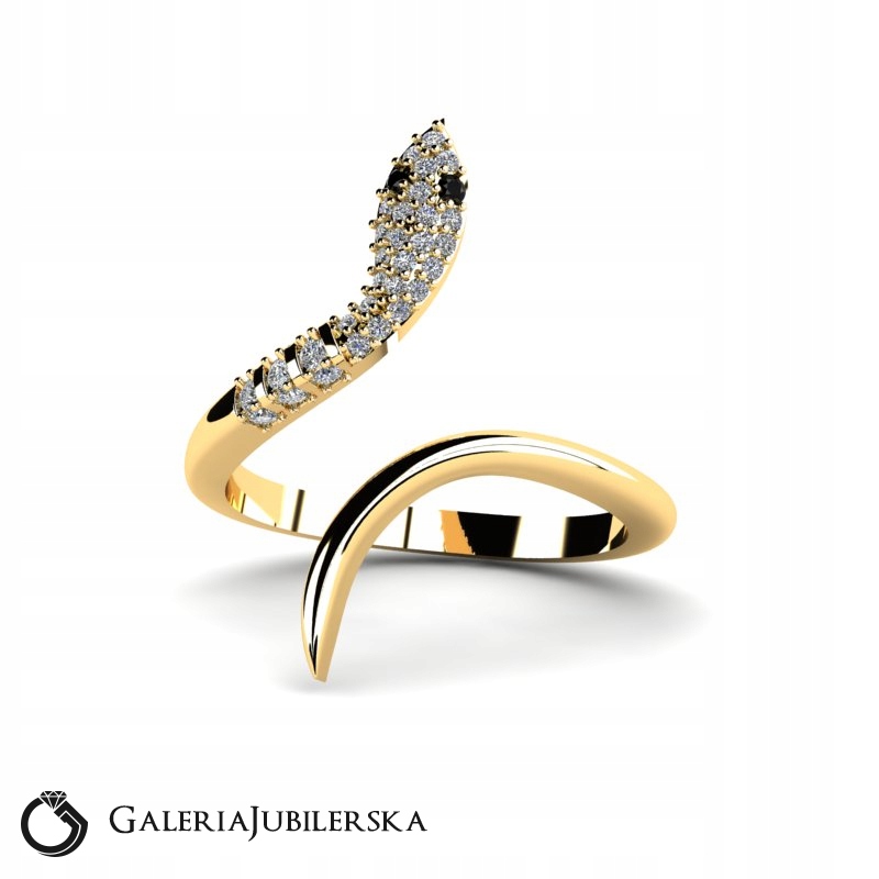 PIERśCIONEK ZłOTY Wąż żMIJA