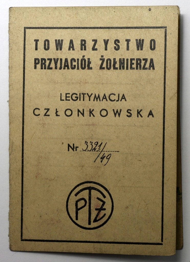 TOWARZYSTWO PRZYJACIÓŁ ŻOŁNIERZA LEGIT. TORUŃ 1950