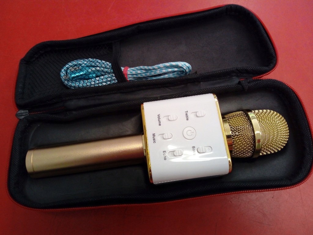 Mikrofon z głośnikiem bluetooth Złoty