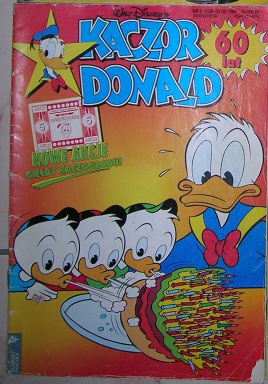 Gazetka Kaczor Donald nr 4 z 1994 roku