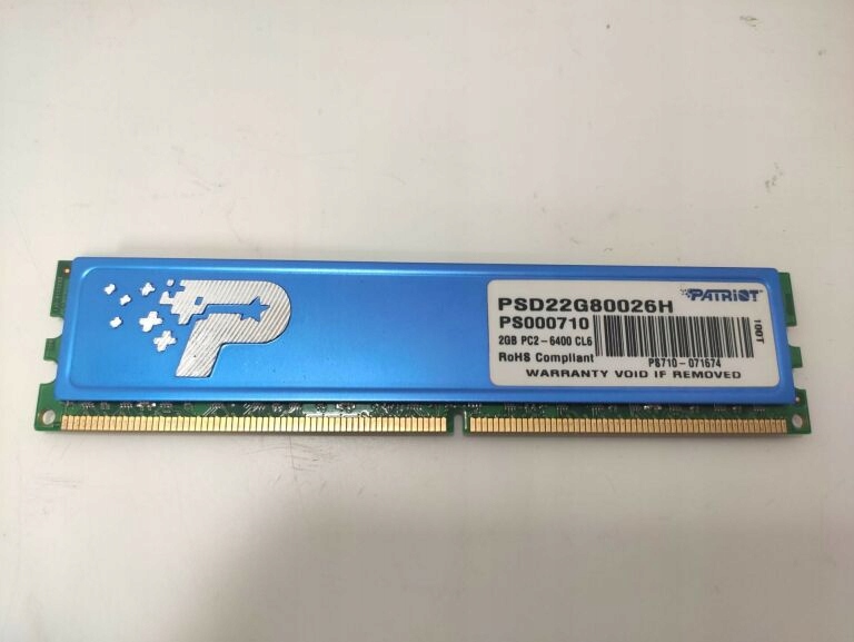 PATRIOT DDR2 2GB 800MHZ NON-ECC CL6 PSD22G80026H