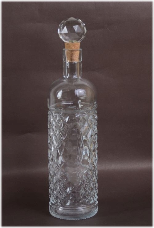 Stylowa karafka butelka z korkiem szkło Hiszp.1007